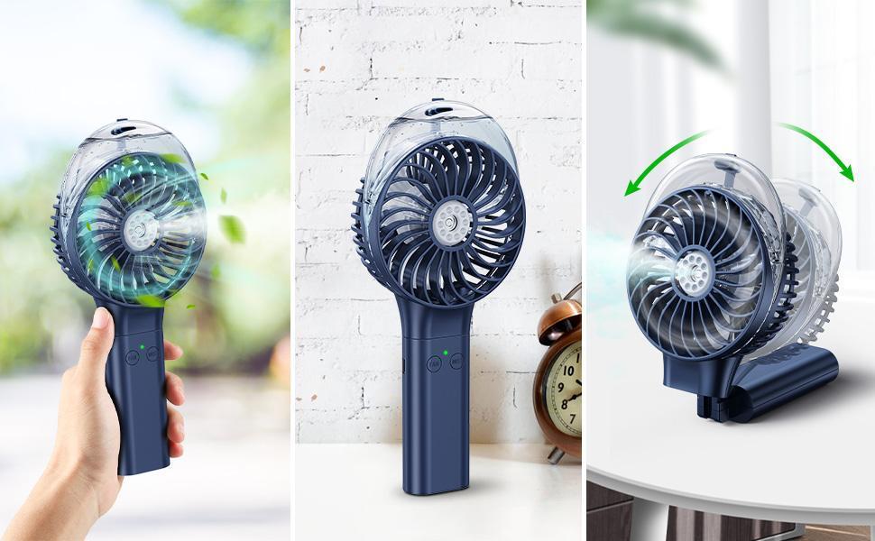 3000 MAh Battery Electric USB Mini Handheld Rechargeable Mist Fan
